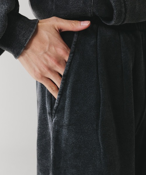 Adoon plain(アドーンプレーン)の「【セットアップ対応】TWO TUCK SWITCHING SWEAT PANTS / 2タック切り替えワイドパンツ(スウェットパンツ・メンズ・杢グレー/ブラック・MEDIUM/LARGE)」の11枚目の写真