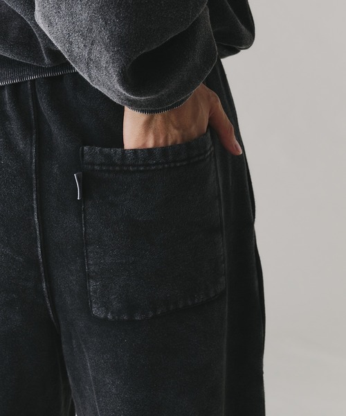 Adoon plain(アドーンプレーン)の「【セットアップ対応】TWO TUCK SWITCHING SWEAT PANTS / 2タック切り替えワイドパンツ(スウェットパンツ・メンズ・杢グレー/ブラック・MEDIUM/LARGE)」の12枚目の写真