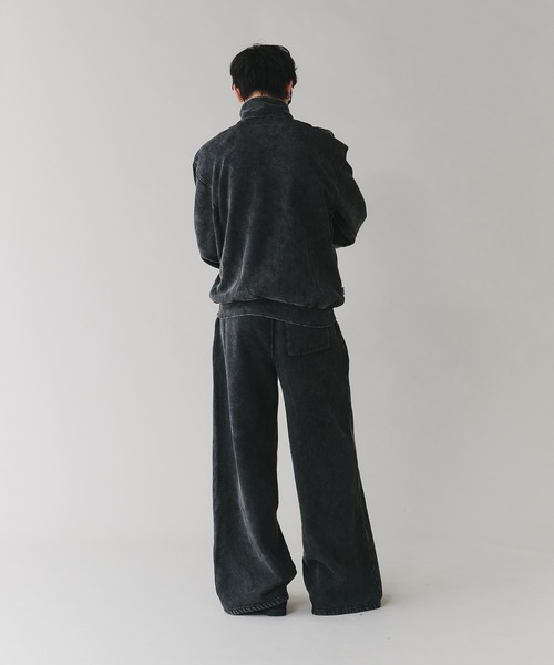 Adoon plain(アドーンプレーン)の「【セットアップ対応】TWO TUCK SWITCHING SWEAT PANTS / 2タック切り替えワイドパンツ(スウェットパンツ・メンズ・杢グレー/ブラック・MEDIUM/LARGE)」の18枚目の写真