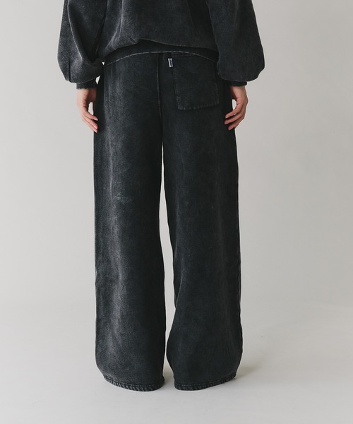 Adoon plain(アドーンプレーン)の「【セットアップ対応】TWO TUCK SWITCHING SWEAT PANTS / 2タック切り替えワイドパンツ(スウェットパンツ・メンズ・杢グレー/ブラック・MEDIUM/LARGE)」の8枚目の写真