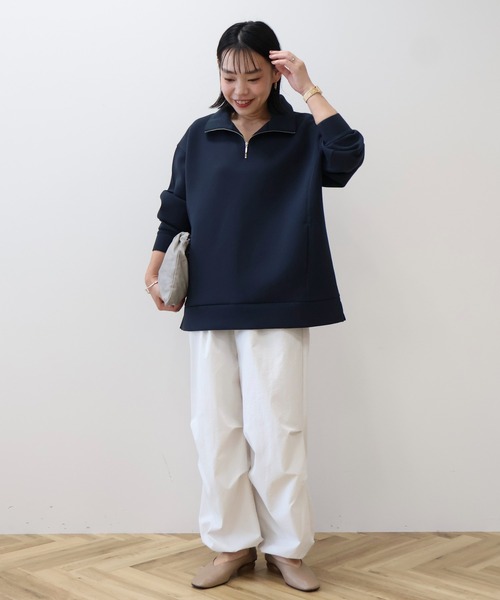 AMERICAN HOLIC(アメリカンホリック)の「ポケット付きハーフジップポンチプルオーバー(スウェット・レディース・ネイビー/オフホワイト/ピンク/グリーン/グレー系その他・M/L)」の12枚目の写真