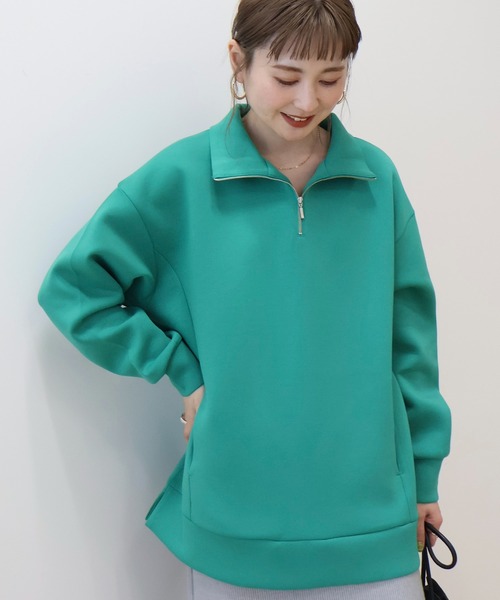 AMERICAN HOLIC(アメリカンホリック)の「ポケット付きハーフジップポンチプルオーバー(スウェット・レディース・ネイビー/オフホワイト/ピンク/グリーン/グレー系その他・M/L)」の20枚目の写真