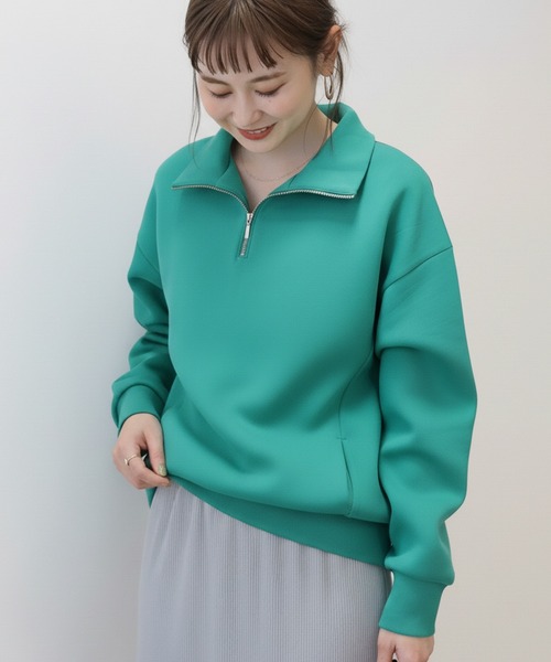 Malbon ハーフジップ スウェット グリーンカラー 秋冬映え 美品