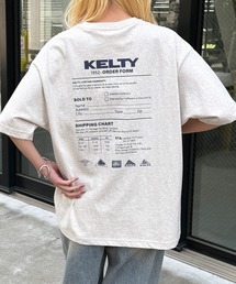 別注【KELTY】バックプリント ヴィンテージロゴ クルーネック 半袖Tシャツ / 定番コットン オーバーサイズ ビッグシルエット / アメカジ 古着ライク ユニセックス