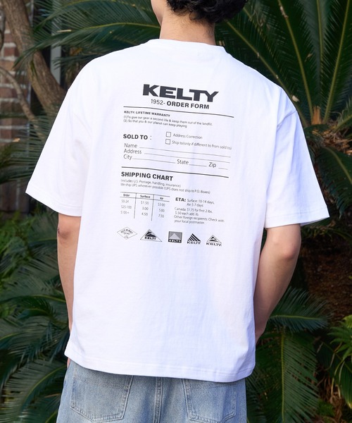 KELTY(ケルティ)の「【KELTY】≪別注≫Back Print vintage archive classical LOGO crewneck Tee TYPE-3(Tシャツ/カットソー・レディース・ホワイト/カーキ/グレー/ブラック・M/S/XS/L)」の1枚目の写真