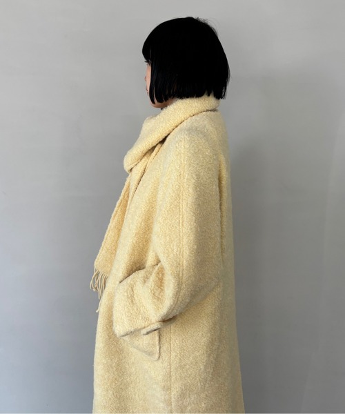 マフラー付き ノーカラー ウールロングコート FD24W440【Fano Studios