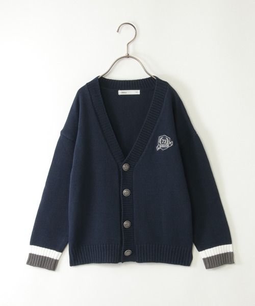 ikka（イッカ）の「袖リブラインスクールニットカーディガン（120~160cm）（カーディガン/ボレロ・キッズ・ダークネイビー・120/130/140/150/160）」の4枚目の写真