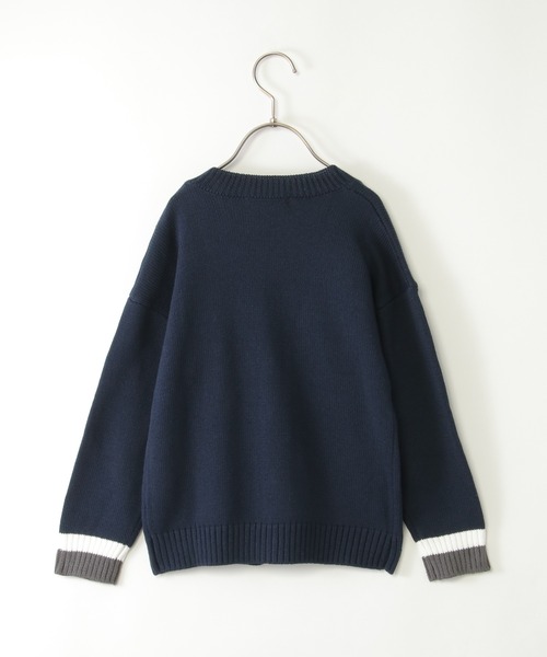 ikka（イッカ）の「袖リブラインスクールニットカーディガン（120~160cm）（カーディガン/ボレロ・キッズ・ダークネイビー・120/130/140/150/160）」の5枚目の写真