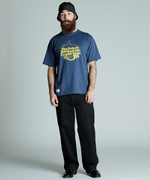 Schott(ショット)の「Schott/ショット/T-SHIRT EMPIRE STATE/Tシャツ エンパイアステイト(Tシャツ/カットソー・メンズ・ネイビー/ブラック/オリーブ・M/L/XL/2XL)」の11枚目の写真