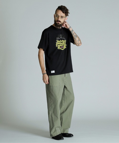 Schott(ショット)の「Schott/ショット/T-SHIRT EMPIRE STATE/Tシャツ エンパイアステイト(Tシャツ/カットソー・メンズ・ネイビー/ブラック/オリーブ・M/L/XL/2XL)」の9枚目の写真