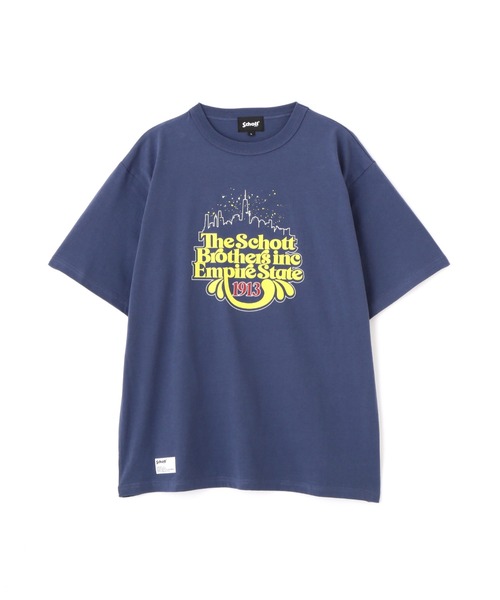 Schott(ショット)の「Schott/ショット/T-SHIRT EMPIRE STATE/Tシャツ エンパイアステイト(Tシャツ/カットソー・メンズ・ネイビー/ブラック/オリーブ・M/L/XL/2XL)」の14枚目の写真