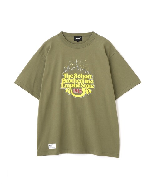 Schott(ショット)の「Schott/ショット/T-SHIRT EMPIRE STATE/Tシャツ エンパイアステイト(Tシャツ/カットソー・メンズ・ネイビー/ブラック/オリーブ・M/L/XL/2XL)」の16枚目の写真