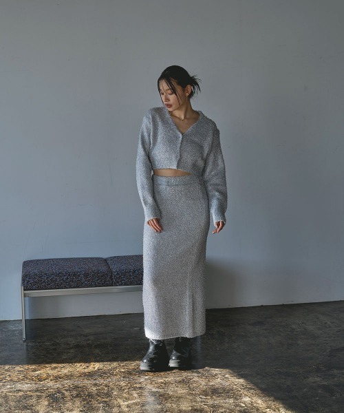 marjour（マージュール）の「LAME KNIT CARDIGAN（カーディガン/ボレロ・レディース・ブラック/シルバー・MEDIUM）」の22枚目の写真