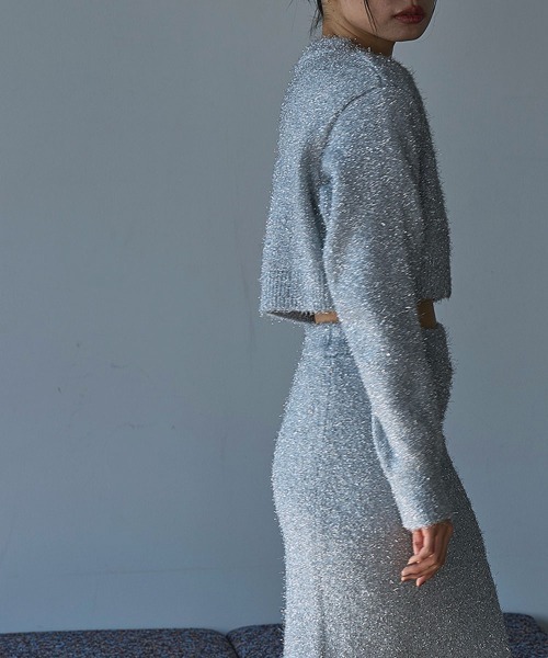 marjour（マージュール）の「LAME KNIT CARDIGAN（カーディガン/ボレロ・レディース・ブラック/シルバー・MEDIUM）」の18枚目の写真