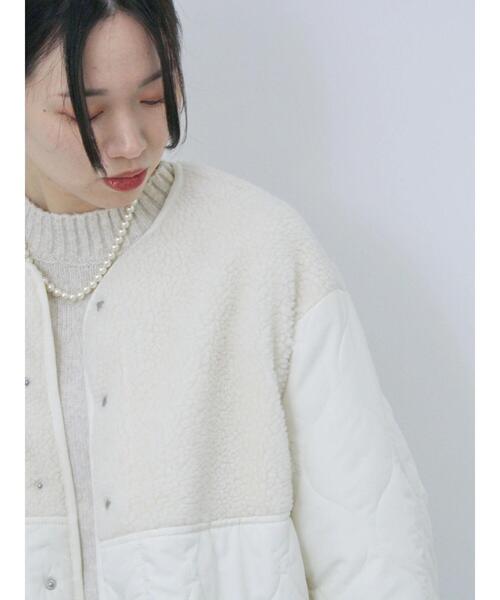 Samansa Mos2 blue（サマンサモスモスブルー）の「ボアキルトコンビリバーシブルコート（ブルゾン・レディース・グレー/キナリ/ブラック・F）」の22枚目の写真