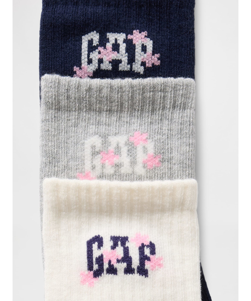 GAP(ギャップ)の「SAKURA GAPロゴ クルーソックス 3足セット (キッズ)(ソックス/靴下・キッズ・マルチ・M/L/S/XL)」の2枚目の写真