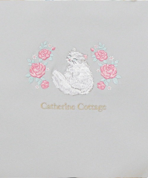 Catherine Cottage(キャサリンコテージ)の「ねこ刺繍レッスンバッグ(トートバッグ・キッズ・ピンク/サックスブルー/グレー/ライラック/ネイビー・FREE)」の19枚目の写真