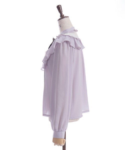 axes femme（アクシーズファム）の「ジャボブローチ付きフリルブラウス（シャツ/ブラウス・レディース・ブラック/ピンク/キナリ・MEDIUM/LARGE）」の21枚目の写真