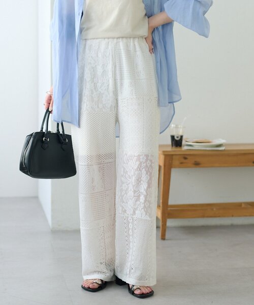 Multiple Marmelade★未使用品　レースパッチワークパンツ　オフ白 セール】【WEB限定】パッチワークレースパンツ（その他パンツ
