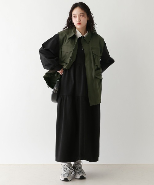 RAGEBLUE（レイジブルー）の「ウエストドローコード/BIGミリタリーベスト（ベスト・レディース・オリーブ/ブラック・FREE）」の11枚目の写真