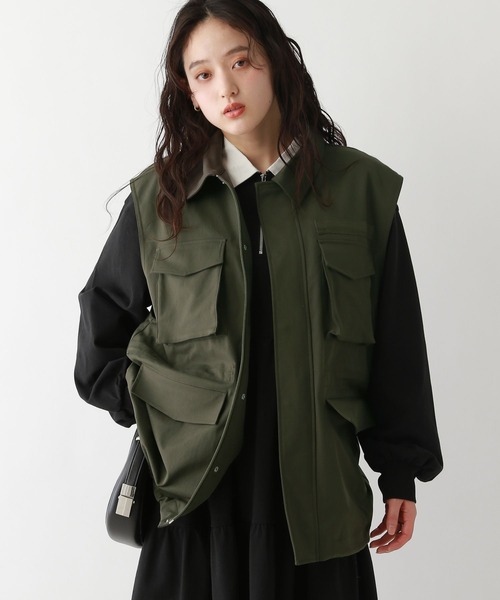 RAGEBLUE（レイジブルー）の「ウエストドローコード/BIGミリタリーベスト（ベスト・レディース・オリーブ/ブラック・FREE）」の15枚目の写真