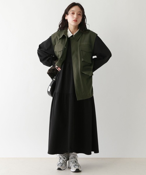 RAGEBLUE（レイジブルー）の「ウエストドローコード/BIGミリタリーベスト（ベスト・レディース・オリーブ/ブラック・FREE）」の10枚目の写真