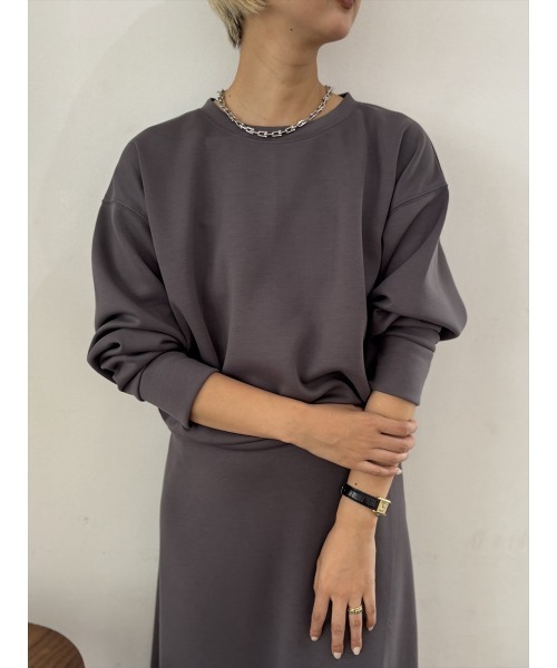 Day and Grade（デイアンドグレイド）の「【美シルエットセット】スウェット 2ピース セットアップ / ロングスカート・プルオーバー / 大人リラックス（ワンピース・レディース・チャコールグレー・FREE）」の3枚目の写真