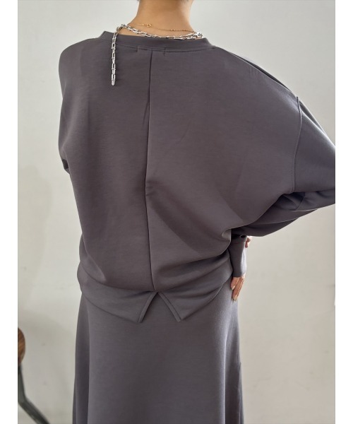 Day and Grade（デイアンドグレイド）の「【美シルエットセット】スウェット 2ピース セットアップ / ロングスカート・プルオーバー / 大人リラックス（ワンピース・レディース・チャコールグレー・FREE）」の5枚目の写真