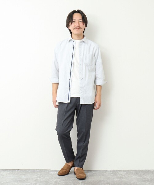 NOLLEY’S（ノーリーズ）の「綿麻パラシュートボタン 7分袖シャツ 25SS（シャツ/ブラウス・メンズ・オフホワイト/サックスブルー/ネイビー/サーモンピンク・S/M/L/XL）」の11枚目の写真