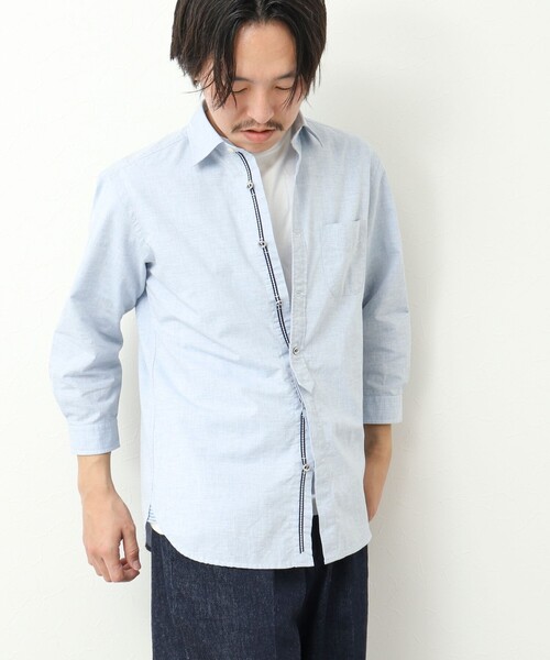 NOLLEY’S（ノーリーズ）の「綿麻パラシュートボタン 7分袖シャツ 25SS（シャツ/ブラウス・メンズ・オフホワイト/サックスブルー/ネイビー/サーモンピンク・S/M/L/XL）」の18枚目の写真