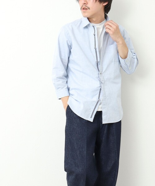 NOLLEY’S（ノーリーズ）の「綿麻パラシュートボタン 7分袖シャツ 25SS（シャツ/ブラウス・メンズ・オフホワイト/サックスブルー/ネイビー/サーモンピンク・S/M/L/XL）」の22枚目の写真