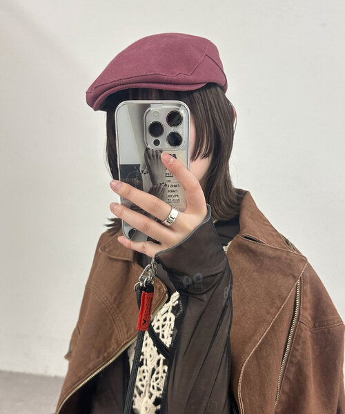 CIAOPANIC（チャオパニック）の「刺繍入りハンチング帽子（キャップ・レディース・ボルドー/カーキ/ベージュ・ONE SIZE）」の3枚目の写真