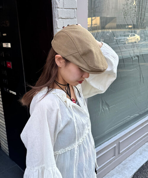 CIAOPANIC（チャオパニック）の「刺繍入りハンチング帽子（キャップ・レディース・ボルドー/カーキ/ベージュ・ONE SIZE）」の21枚目の写真