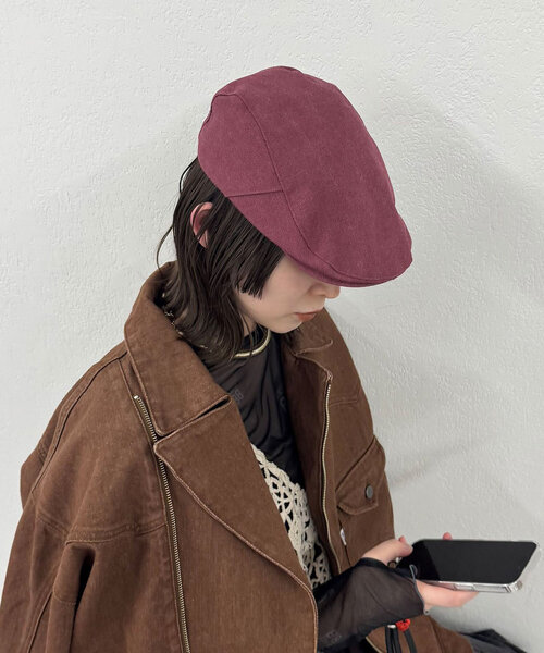 CIAOPANIC（チャオパニック）の「刺繍入りハンチング帽子（キャップ・レディース・ボルドー/カーキ/ベージュ・ONE SIZE）」の17枚目の写真