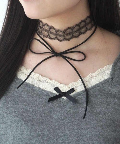 Port(ポート)の「【 Port / ポート 】 バレエコア レース リボン チョーカー / ネックレス_(チョーカー・レディース・ピンク/ブラック/ブラック×ホワイト・FREE)」の10枚目の写真