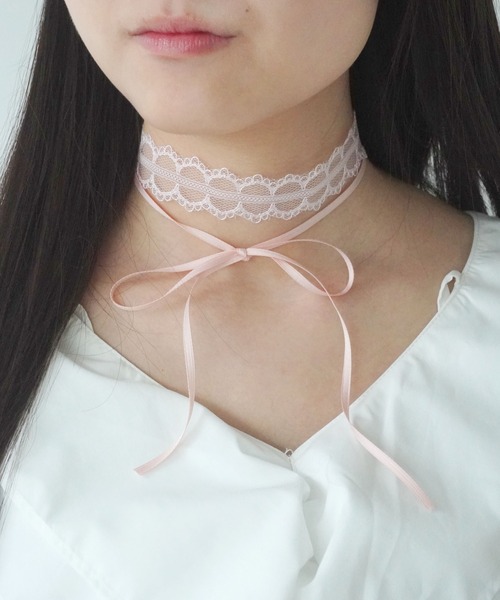 Port(ポート)の「【 Port / ポート 】 バレエコア レース リボン チョーカー / ネックレス_(チョーカー・レディース・ピンク/ブラック/ブラック×ホワイト・FREE)」の12枚目の写真