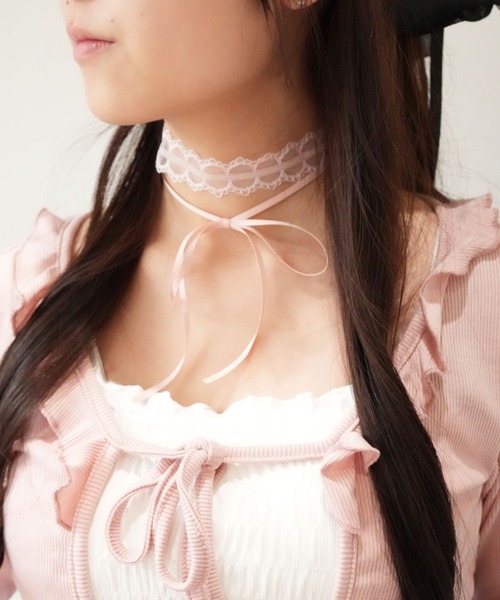 Port(ポート)の「【 Port / ポート 】 バレエコア レース リボン チョーカー / ネックレス_(チョーカー・レディース・ピンク/ブラック/ブラック×ホワイト・FREE)」の16枚目の写真