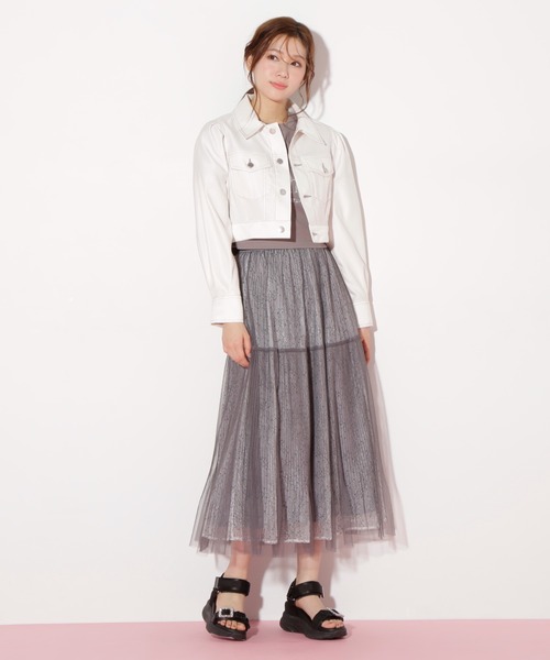 JILL by JILL STUART（ジルバイジルスチュアート）の「◇デニムライクステッチシリーズ2 Gジャン（デニムジャケット・レディース・ホワイト/インディゴブルー・MEDIUM/SMALL）」の15枚目の写真