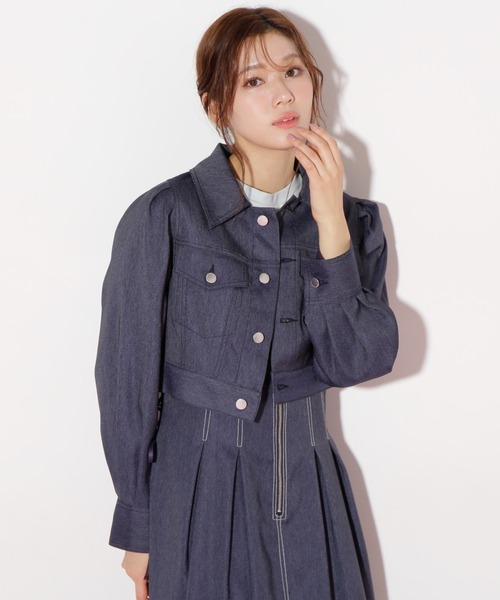 JILL by JILL STUART（ジルバイジルスチュアート）の「◇デニムライクステッチシリーズ2 Gジャン（デニムジャケット・レディース・ホワイト/インディゴブルー・MEDIUM/SMALL）」の16枚目の写真