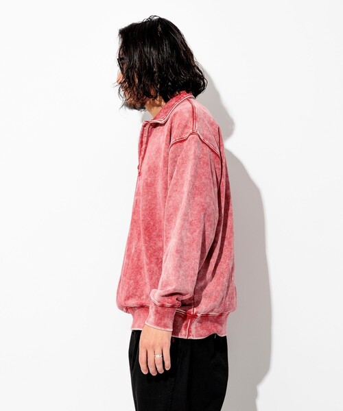 FREAK'S STORE(フリークスストア)の「ヴィンテージライク パウダー加工 ポロカラースウェット(スウェット・メンズ・ブラック/ブラウン/レッド/ブルー/グリーン・MEDIUM/LARGE)」の16枚目の写真