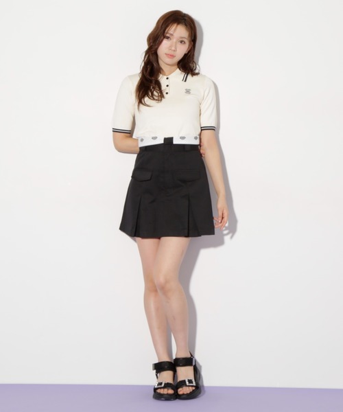 JILL by JILL STUART（ジルバイジルスチュアート）の「◇バイカラーポロシャツ五分袖ニット（ニット/セーター・レディース・ネイビー/ホワイト系その他/ホワイト・FREE）」の8枚目の写真