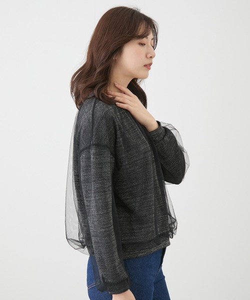 Jayro(ジャイロ)の「チュール重ねプルオーバー(Tシャツ/カットソー・レディース・ブラック/ピンク・M)」の4枚目の写真