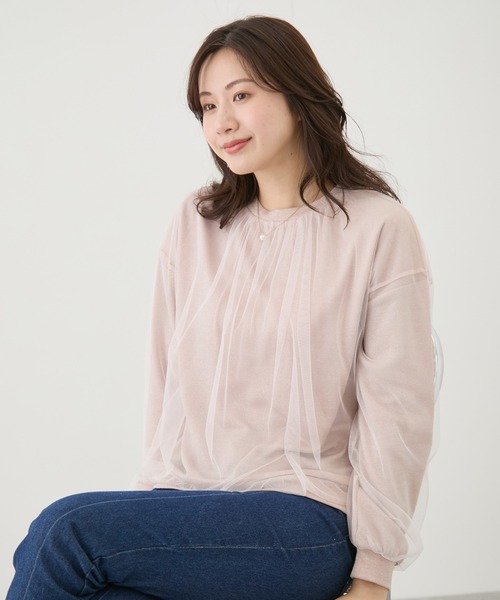 Jayro(ジャイロ)の「チュール重ねプルオーバー(Tシャツ/カットソー・レディース・ブラック/ピンク・M)」の12枚目の写真