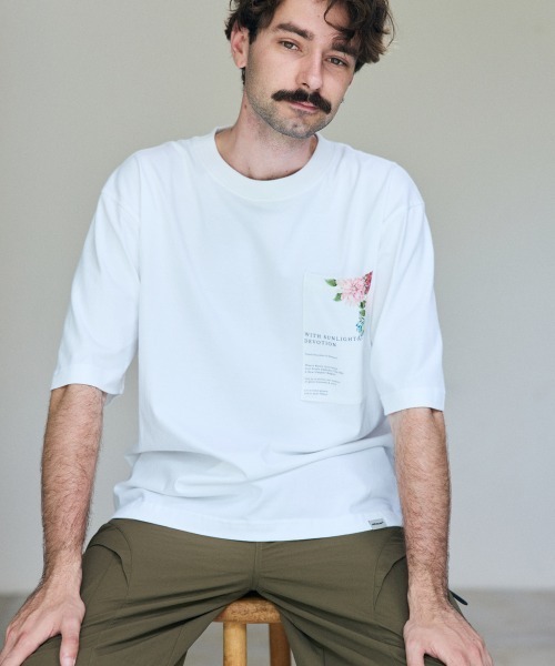 rehacer(レアセル)の「rehacer : Sunlight Relax Fit Pocket T-shirt / サンライト リラックスフィット ポケットTシャツ(Tシャツ/カットソー・メンズ・ブラック/ホワイト・SMALL/MEDIUM/LARGE/X-LARGE)」の14枚目の写真