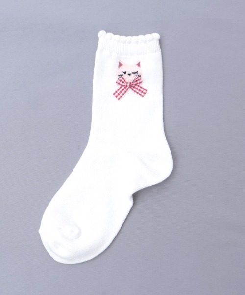 axes femme(アクシーズファム)の「もふねこクルーソックス(ソックス/靴下・キッズ・ホワイト/ブラック・FREE)」の5枚目の写真
