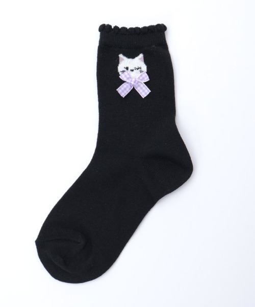 axes femme(アクシーズファム)の「もふねこクルーソックス(ソックス/靴下・キッズ・ホワイト/ブラック・FREE)」の11枚目の写真