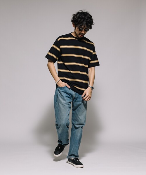 PENDLETON(ペンドルトン)の「PENDLETON/ペンドルトン 別注 ジャカード ボーダーTEE(Tシャツ/カットソー・メンズ・ブラック/オフホワイト・MEDIUM/LARGE)」の11枚目の写真