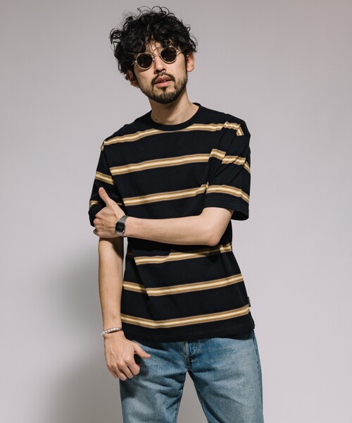 PENDLETON(ペンドルトン)の「PENDLETON/ペンドルトン 別注 ジャカード ボーダーTEE(Tシャツ/カットソー・メンズ・ブラック/オフホワイト・MEDIUM/LARGE)」の13枚目の写真
