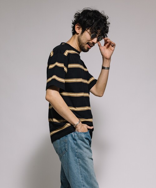 PENDLETON(ペンドルトン)の「PENDLETON/ペンドルトン 別注 ジャカード ボーダーTEE(Tシャツ/カットソー・メンズ・ブラック/オフホワイト・MEDIUM/LARGE)」の16枚目の写真