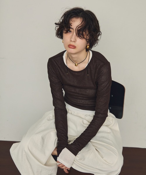 セール】シアーロングスリーブプルオーバー（Tシャツ/カットソー